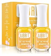 AIBRIT Gel Nail Polish Remover 2 Pack, Gel Polish Remover in 3-5 Minutes, Soak Off Remover for Na...
