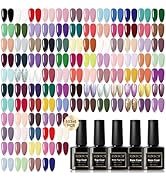 eodci 108 PCS Gel Nail Polish Set, 103 Colors Infinite Inspiration All Season Red Nude Blue Black...