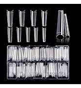Kalolary 550Pcs XXL Long Coffin Nail full Tips, Extra Long Clear Nail full Tips Acrylic Fake Nail...