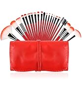 Makeup Brushes Set, Essential Red Makeup Brush 22pcs Foundation Kabuki Blush Fan Eyeshadow Brushe...