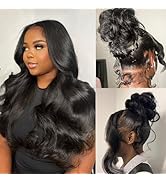 Annarily Lace Front Wigs Human Hair Pre Plucked with Baby Hair 180 Density 360 HD Transparent Bod...