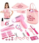Sanlebi Hair Salon Toys for Girls, 25 Pcs Pretend Play Hair Styling Toy Set for Kids 3-6 with Hai...