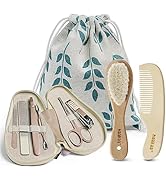 haakaa Baby Hair Brush and Comb Set & Pear-FECT Manicure Kit for Newborns & Toddlers, Natural Sof...