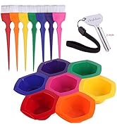 PERFEHAIR Small Hair Coloring Dye Mixing Tint Bowls and Brush Kit - Set of 7 Rainbow Colors | 6.8...
