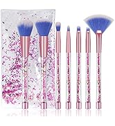 Makeup Brushes, 7PCS Glitter Quicksand Handle Makeup Brush Set for Foundation Powder Blush Eyesha...