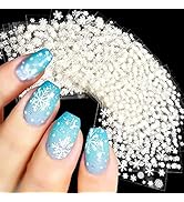 30Sheets Christmas Nail Art Stickers Decals Self Adhesive Snowflake Nail Decals White Snowflake L...