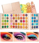 VERONNI 65 Colors Eyeshadow Palette ,Professional 3 in 1 Color Board Makeup Pallete Set Highly Pi...