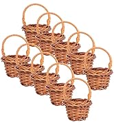 Healvian Mini Woven Baskets with Handles 10pcs Miniature Picnic Baskets Dollhouse Craft Basket Pa...
