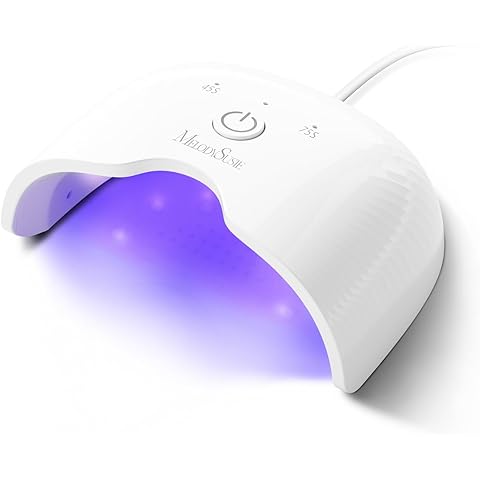 MelodySusie UV Nail Lamp, ART06F UV Light for Gel Nails, Nail Dryer with 2 Timer, Fast Curing Gel Nail Polish Nail Art Tools for Desk and Handheld use, Starter-Friendly Mini Manicure Accessories-White