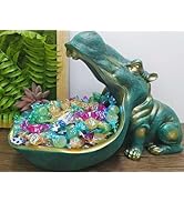 CUZOKOLA House Hippo Statue,Large Hippopotamus Figurine Resin Sculpture for Home Decor Funny Cand...