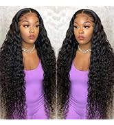 ALSZIQIHR 13X6 HD Curly Lace Front Wigs Human Hair Pre Plucked with Baby Hair 180% Density Brazil...