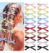 Vodolo Hair Bows for Girls,20 PCS Small Bow Hair Clips Tassel Ribbon Bowknot With Short Tail,Ribb...
