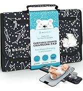 Portable Baby Diaper Changing Pad - w/Soft Built-in Pillow & Strap for Strollers - Comfortable, L...