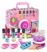 Amagoing Kids Nail Polish Set for Girls, All-in-One Nail Art Kit with Storage Box Ages 6-8, Non T...