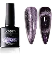 Lawnite Crystal Cat Eye Gel Nail Polish Magnetic Holographic Purple Jelly Polish Gel UV/LED Soak ...