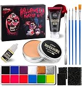 AFFLANO Special Effects Stage Halloween Makeup Set,All-In-1 SFX Makeup Kit-Face Body Painting+Fak...