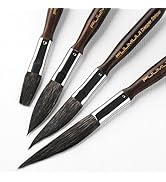 Squirrel Hair Pinstriping Brush Set, Fuumuui 4pcs High Performance Striping Brushes, Detail Scrip...