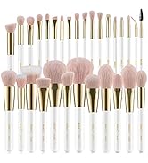 BEILI Makeup Brushes Set 30Pcs Professional Makeup Brush Premium Pink Vegan Synthetic Kabuki Foun...
