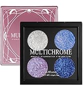 Afflano Multichrome Mineral Purple Blue Eyeshadow Palette Metallic Eye Makeup, Highly Pigmented C...