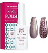 Arousar Gel Polish, 15ml Grayish Purple Color Soak Off Swirl Thread Effect, Fall Hallowmas Quick ...