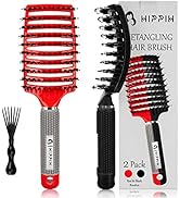 Voremy Magical Brush Detangler 2 Pack, HIPPIH Anti-Static Detangling Brush for Curly Thick Hair, ...
