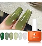TONITU G ยท Jelly Gel Nail Polish Set 6 pcs Colors, Nude Sheer Pink Red Milky Transparent Gel Nail...