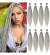 jiefeng 8 Bundles Pre stretched Braiding Hair Extensions for Women 26 Inches Yaki Texture Profess...