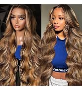 Highlight Ombre 13x6 Body Wave HD Transparent Lace Front Wigs Human Hair Honey Blonde Body Wave L...