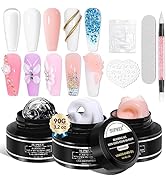 SUPWEE Solid Builder Gel for Nail 3D Nail Art Gel Non-Sticky Hand 3D Sculpture Nail Gel Clear Har...