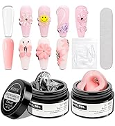 Supwee Solid Builder Gel for Nail Extension Clear Nude Non-Stick Hand Sculpture Hard Gel with Dua...