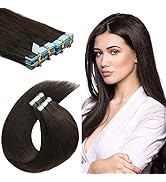 20 inch Tape in Human Hair Extensions Invisible Straight Tape Hair Extensions for Women 20 Pcs/50...