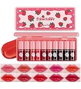 Eakroo 10 Colors Lip Stain Tint Set, Korean Lip Gloss Watery Lip Stain Set, Natural Moisturizing ...