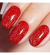 AILLSA Christmas Glitter Gel Nail Polish Bright Red Sparkle Gel Polish Iridescent Holographic Gel...