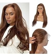 Ombre Lace Front Wig Human Hair 4/30 Highlight Reddish Brown 13x6 HD Lace Front Wigs Human Hair C...