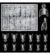 Buqikma Nail Tips Short Oval - 600PCS Oval Short Nail Tips Half Cover French Tips Round Shape Hal...