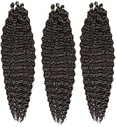 30 Inch Ocean Wave Crochet Hair Extensions for Women 3 Packs/Lot Deep Ripple Crochet Twist Braidi...