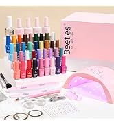 Beetles Gel Nail Polish Kit with U V Light, Beetles Mood Mosaic 35 Colors Gel Set 68 Pcs Nail Pol...