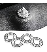 Sodcay 4 Pack Bling Car Inner Door Lock Covers, Rhinestones Pull Rod Bolt Decoration Stickers, Bl...