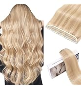 TESSHAIR 5 Clip One Piece Clip in Hair Extensions Real Human Hair 18 Inch Human Hair Clip in Exte...