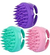 3 Pcs Hair Scalp Massager Shampoo Brush, Silicone Scalp Brush Handheld Shower Scalp Scrubber Clea...
