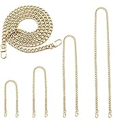 4 Pieces Different Sizes DIY Iron Flat Chain Belt, Handbag Replacement Belt, Shoulder Belt, Walle...