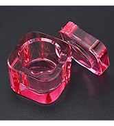 Udefineit Dappen Dish for Monomer, Pink Nail Monomer Dish with Lid, Glassware Monomer Cup for Nai...