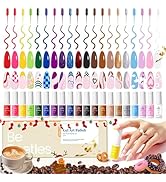 beetles Gel Polish Nail Art Gel Liner Nail Polish Set 20 Colors Reflective Glitter Holographic Br...