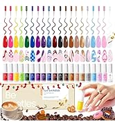 beetles Gel Polish Nail Art Gel Liner Nail Polish Set 20 Colors Reflective Glitter Holographic Br...