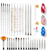 Beetles 31pcs Nail Art Brushes, Dotting Tools, Nail Art Pens, Dust Brush, Striping Liner Fingerna...