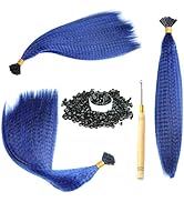 50 Strands 16'' Mixed Colors Colored Synthetic Feather Hair Extensions Kit (Not Real Feather) wit...