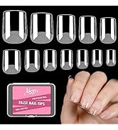 Short Gel Nail Tips, BettyCora Square Nail Tips 120Pcs Pre-buff Soft Gel x Nails for Nail Extensi...