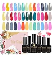 Arte Clavo Gel Nail Polish Set, 20 Colors 5ml All Seasons Collection Gel Polish Nail Kit Popular ...