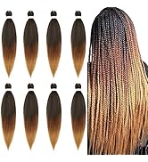 jiefeng 8 Bundles Pre stretched Braiding Hair Extensions for Women 26 Inches Yaki Texture Profess...