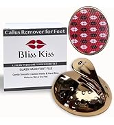Bliss Kiss Callus Remover for Feet Nano Glass Pumice Stone for Feet, Hard Skin Foot File w/Easy G...